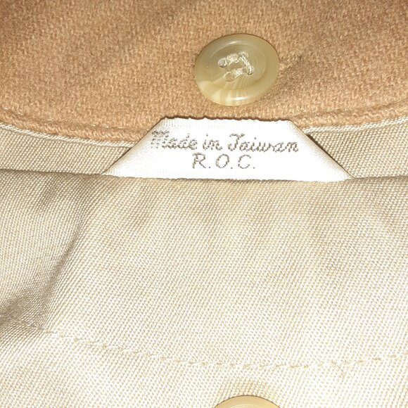 Khaki Tan Lined Camel Hair Over Coat / Trench * Evan-Picone * Details * Sz 10? - Picture 4 of 14